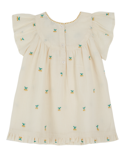 Robe bébé broderie cerise chantilly