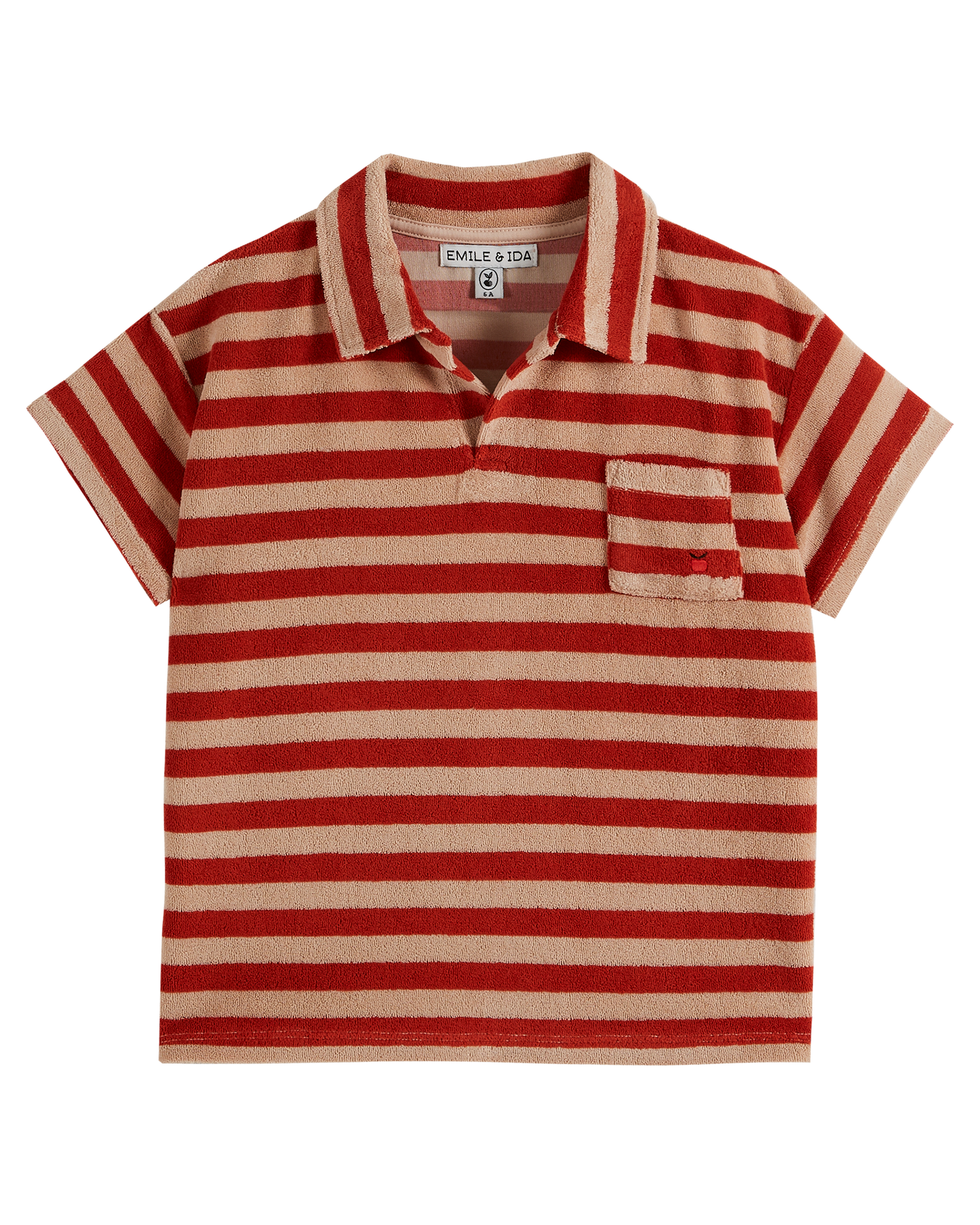 Polo éponge rayure rouge
