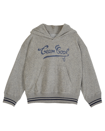 Sweat capuche éponge gris chiné