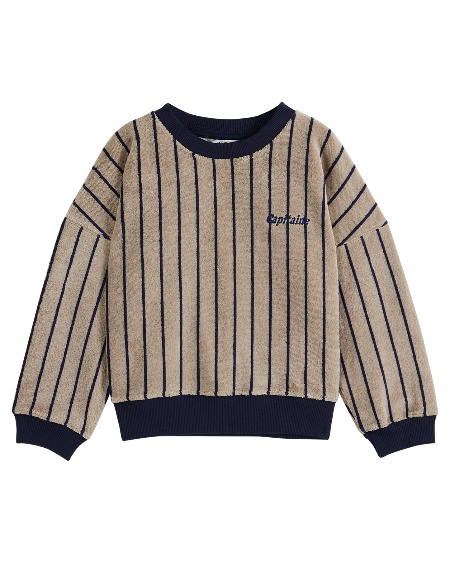 Sweat éponge rayure bleu marine