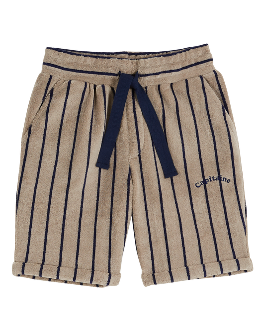 Bermuda éponge rayure bleu marine