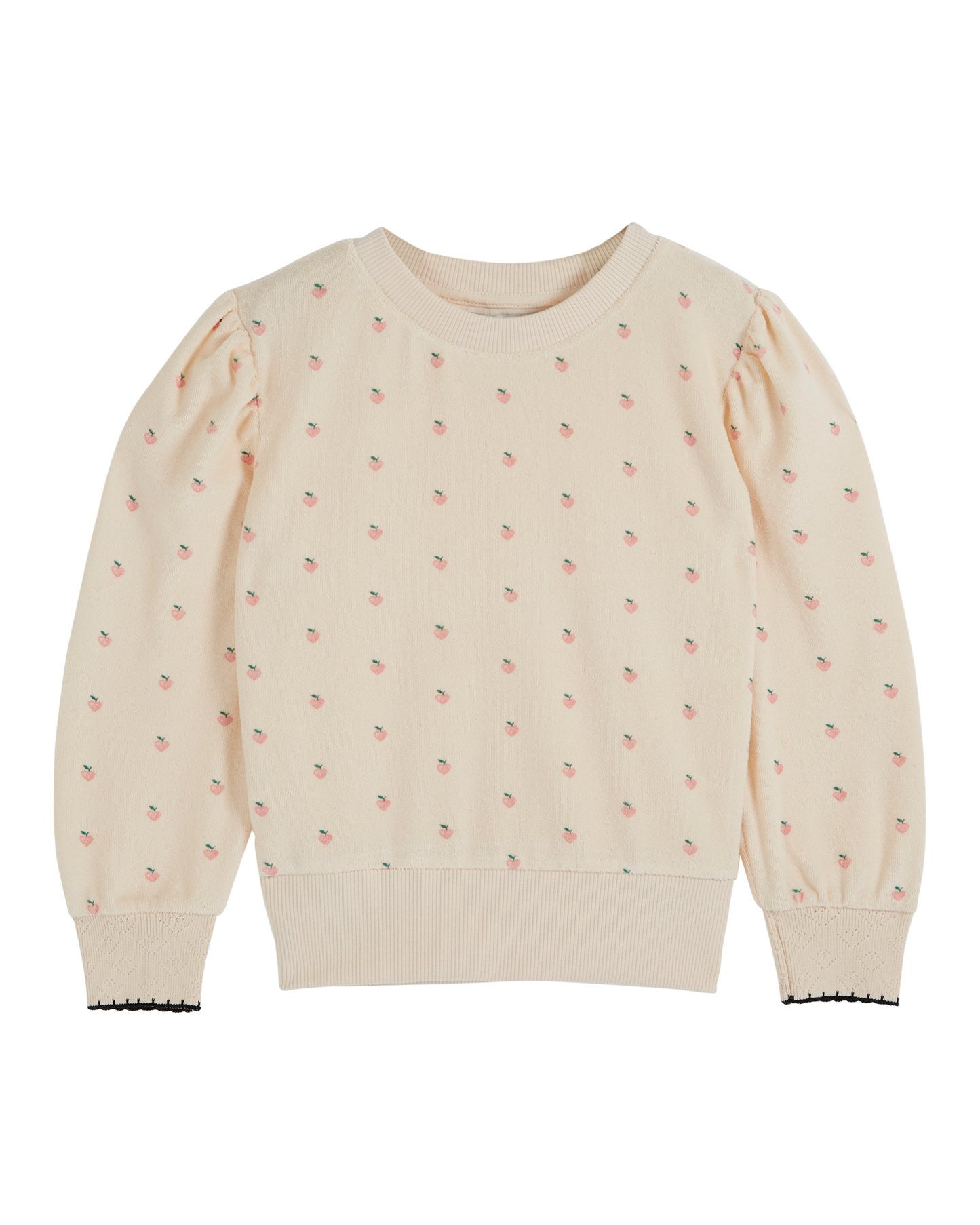 Sweat éponge fille petit coeur rose