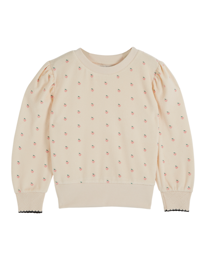 Sweat éponge fille petit coeur rose