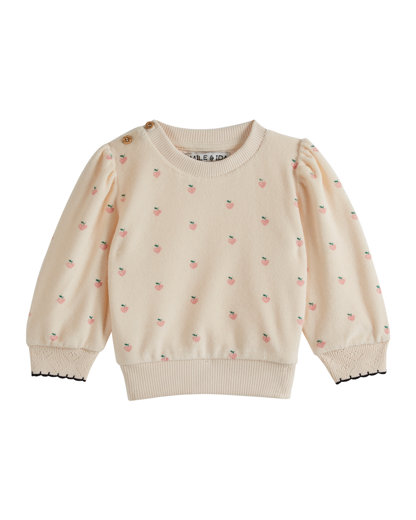 Sweat éponge fille petit coeur rose