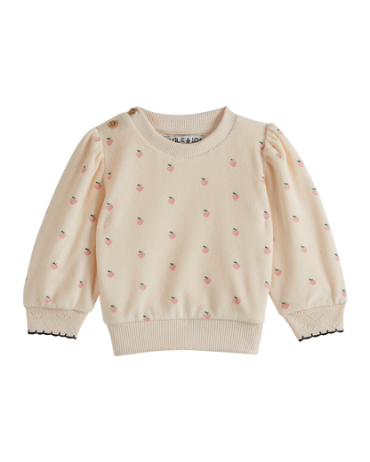 Sweat éponge fille petit coeur rose