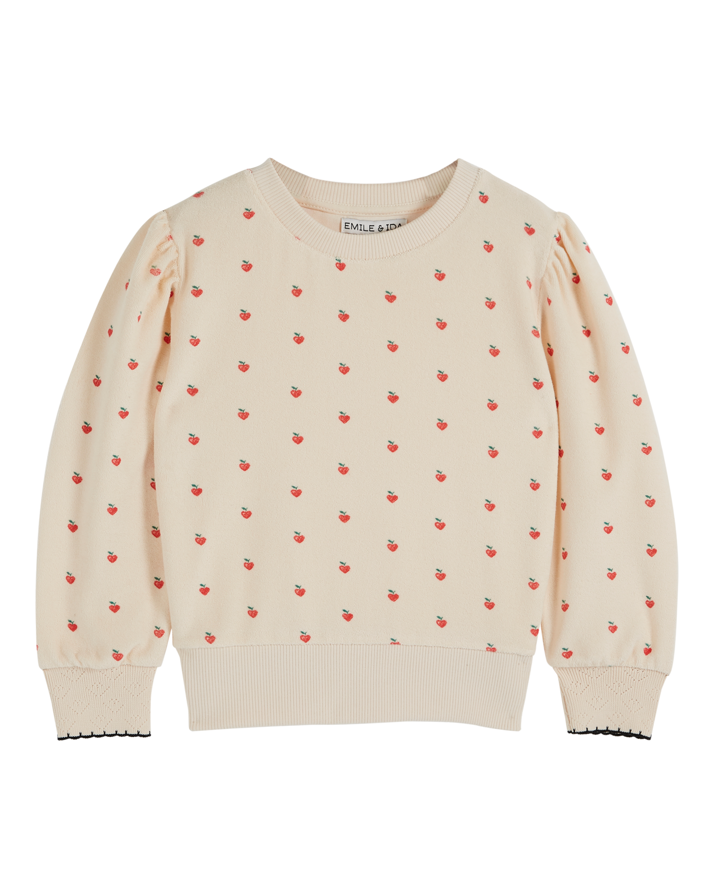 Sweat éponge fille petit coeur rouge