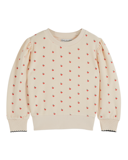 Sweat éponge fille petit coeur rouge