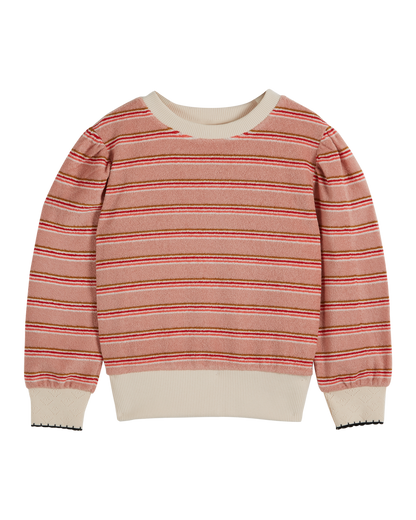 Sweat éponge rayure rosette