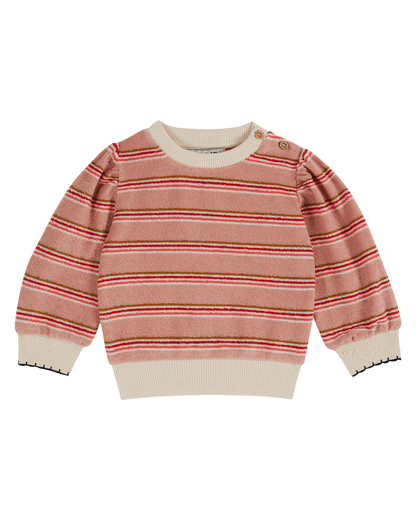 Sweat éponge rayure rosette