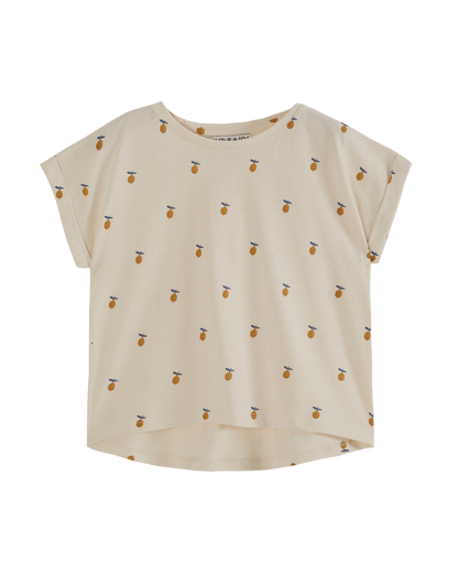 T-shirt coton bio citron écru