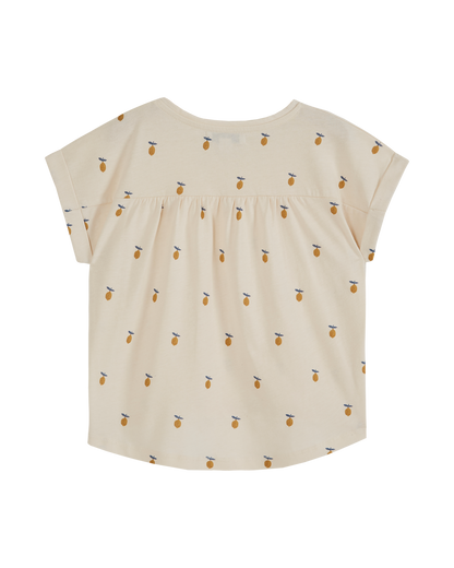 T-shirt coton bio citron écru