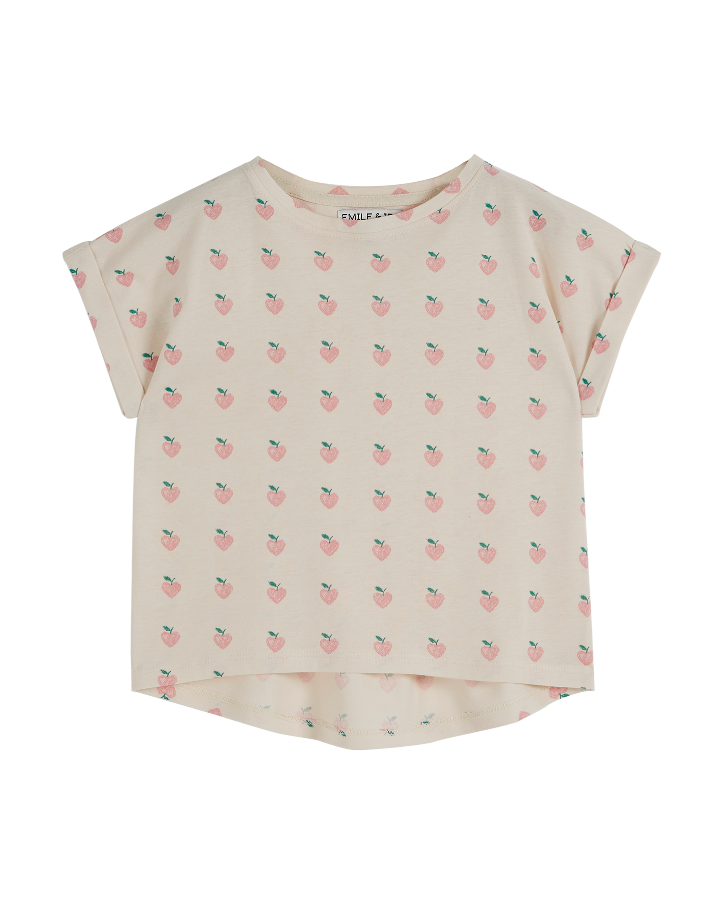 T-shirt coton bio grand coeur rose