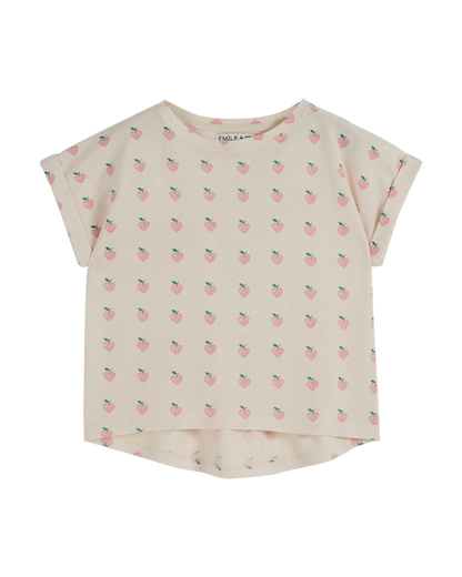 T-shirt coton bio grand coeur rose