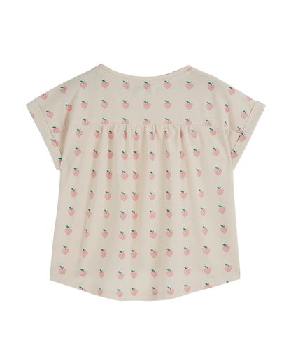 T-shirt coton bio grand coeur rose
