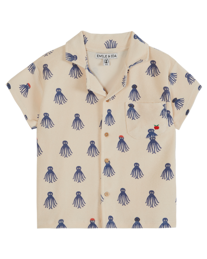 Chemise éponge octopus bleu