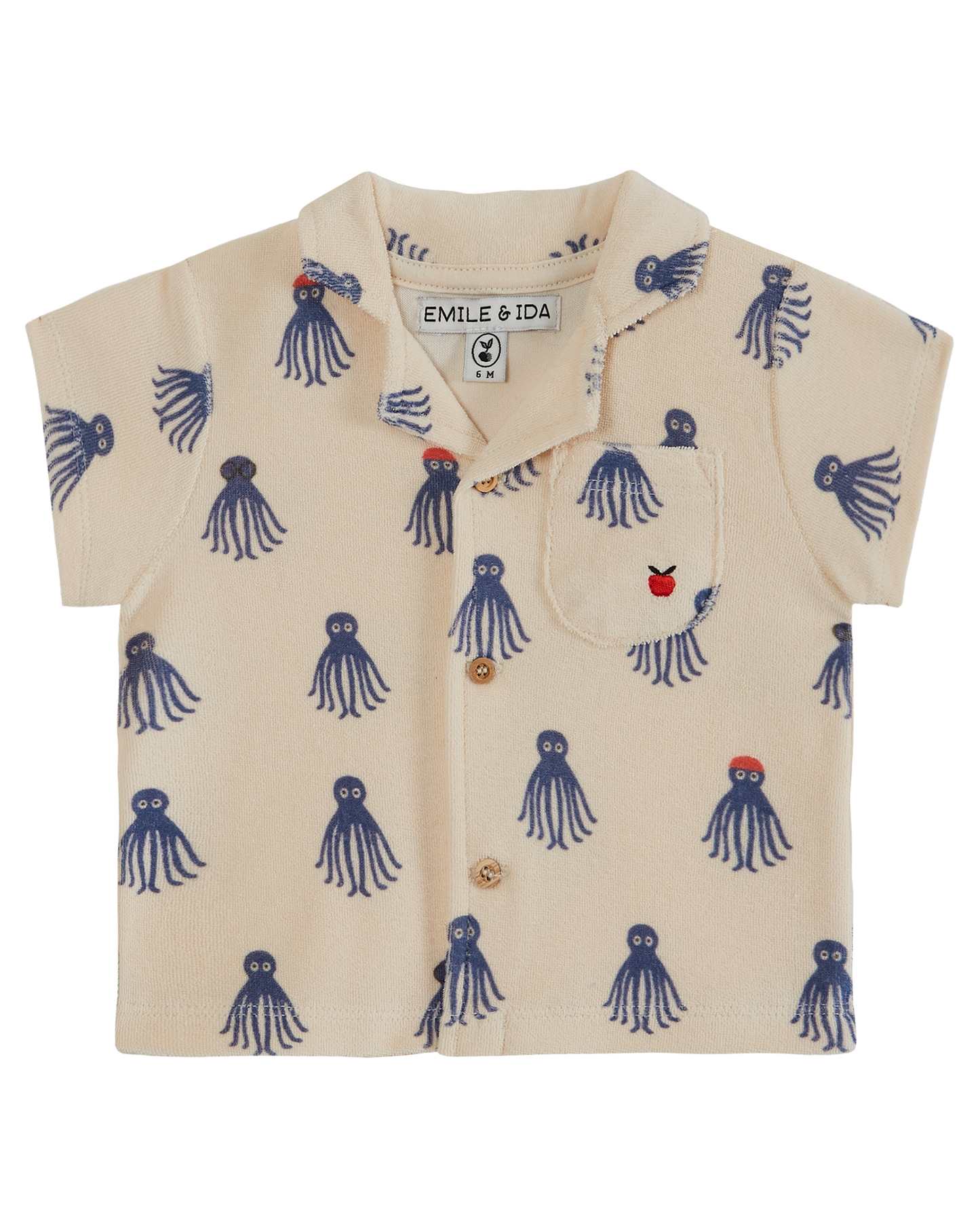 Chemise éponge octopus bleu