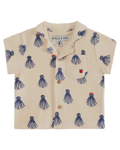 Chemise éponge octopus bleu