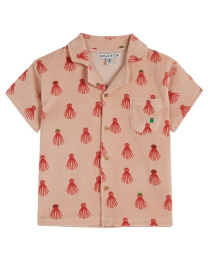 Chemise éponge octopus rouge