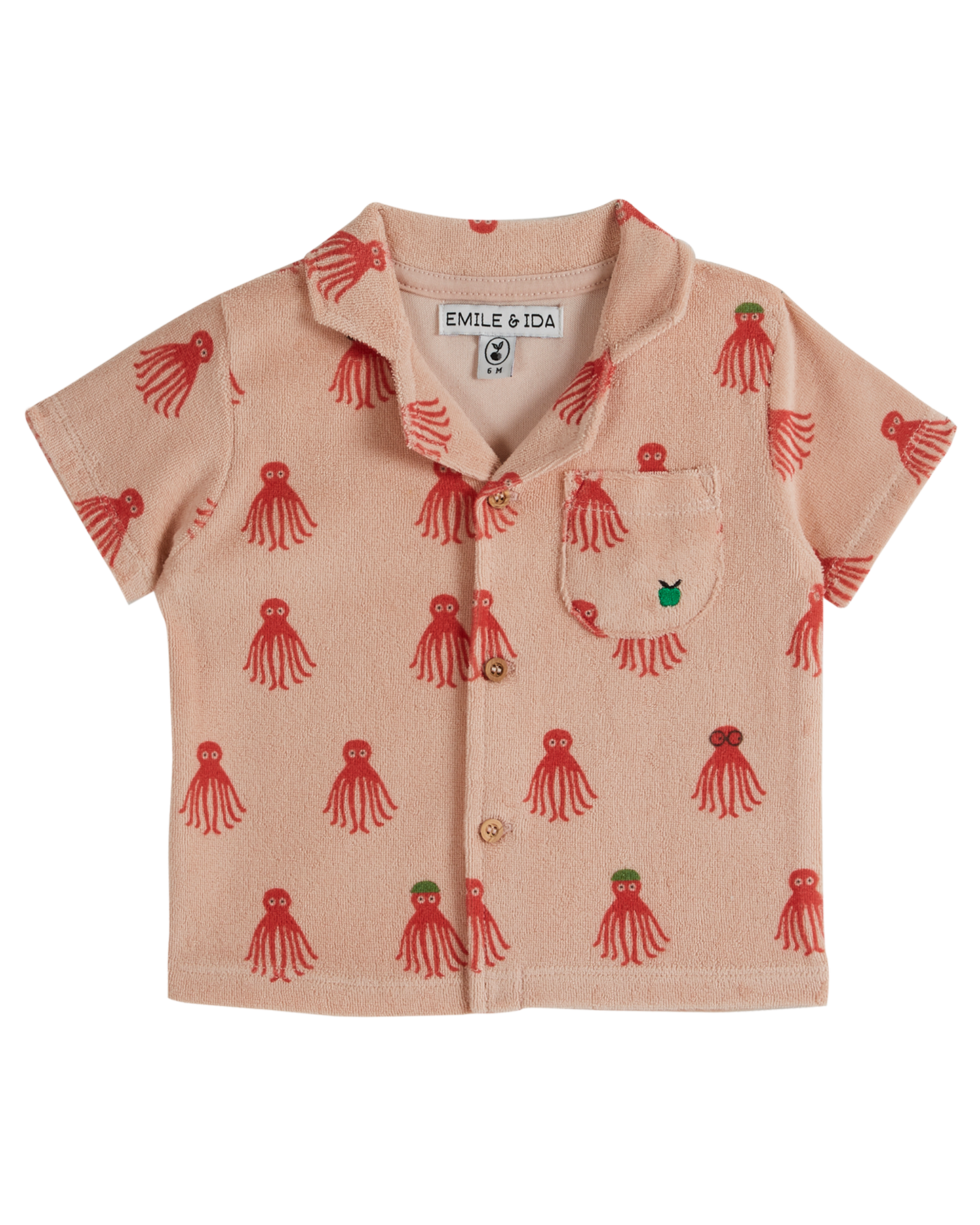 Chemise éponge octopus rouge
