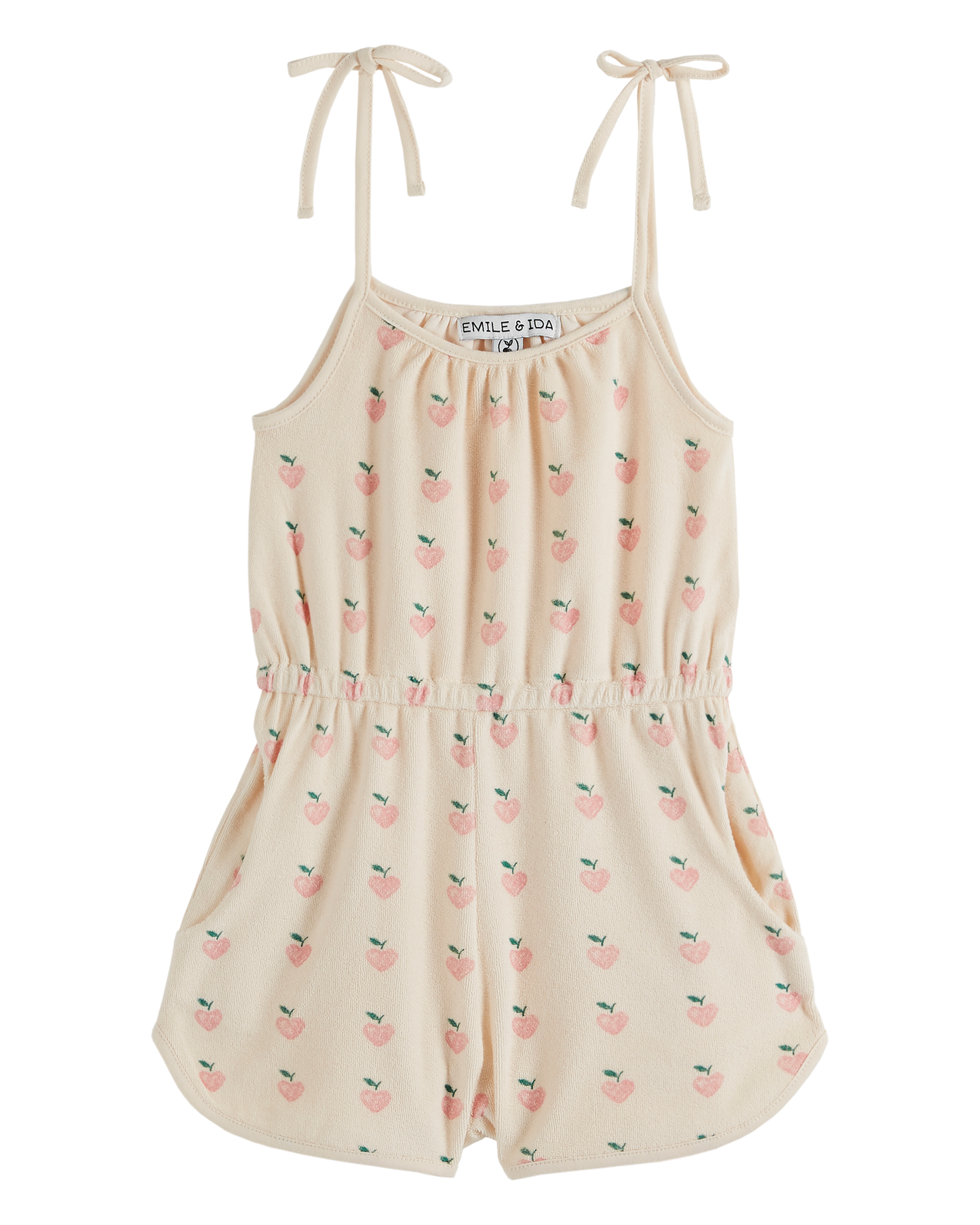 Combishort bretelles grand coeur rose