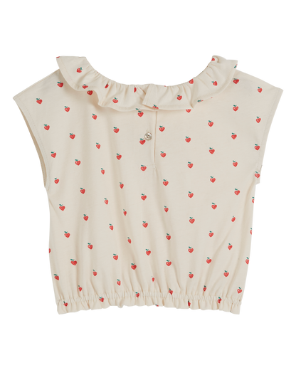 T-shirt collerette coton bio coeur rouge
