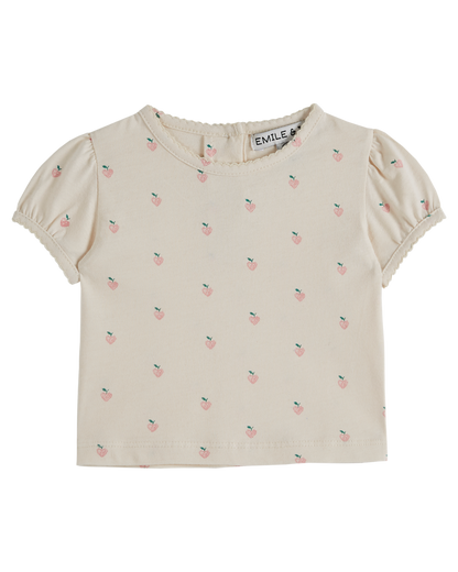 T-shirt bébé coton bio petit coeur rose