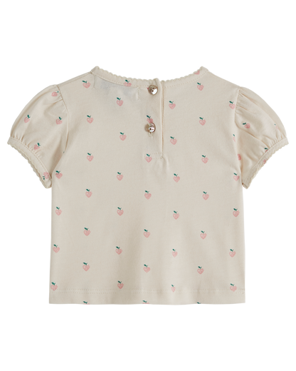T-shirt bébé coton bio petit coeur rose