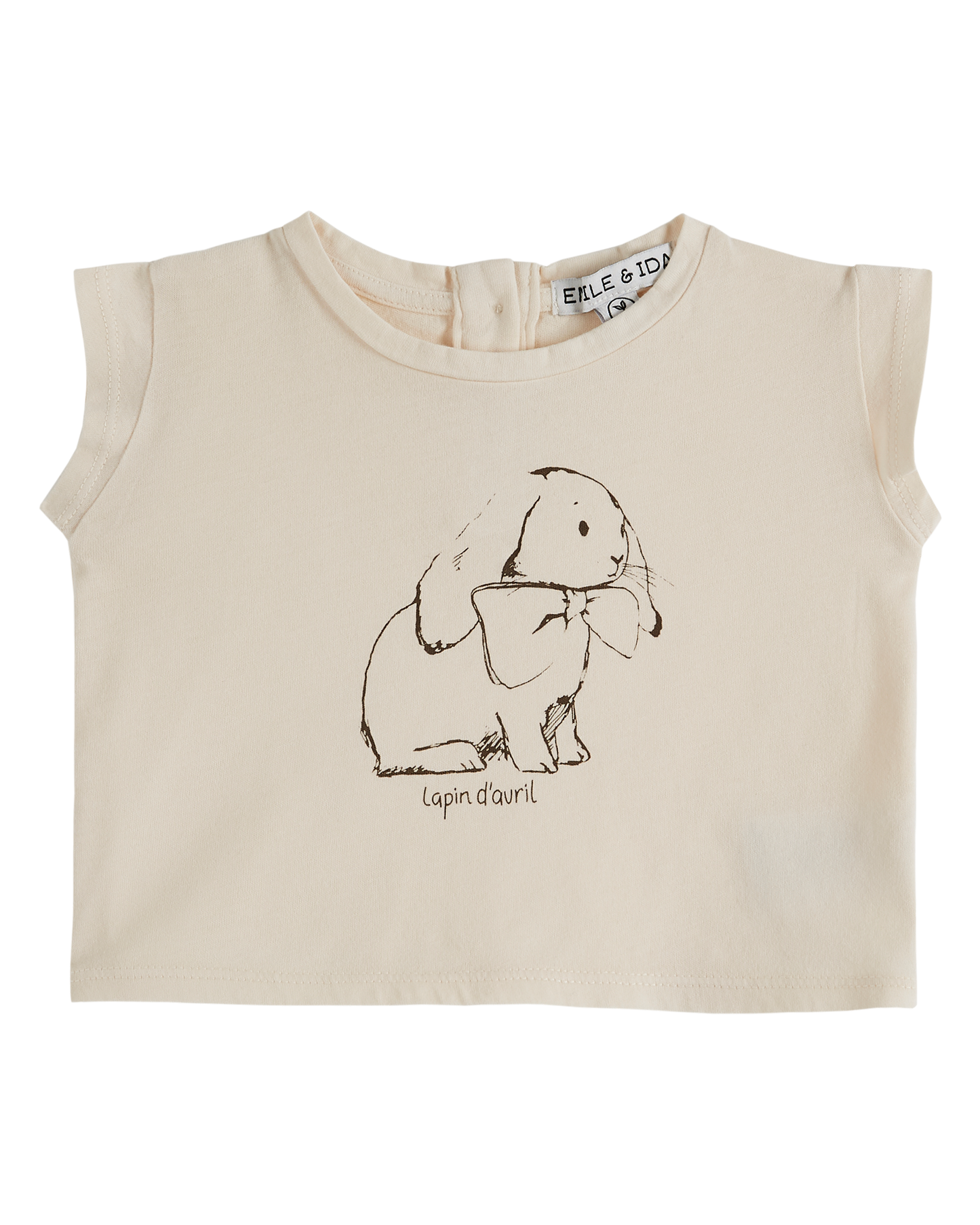 T-shirt coton bio lapin crème