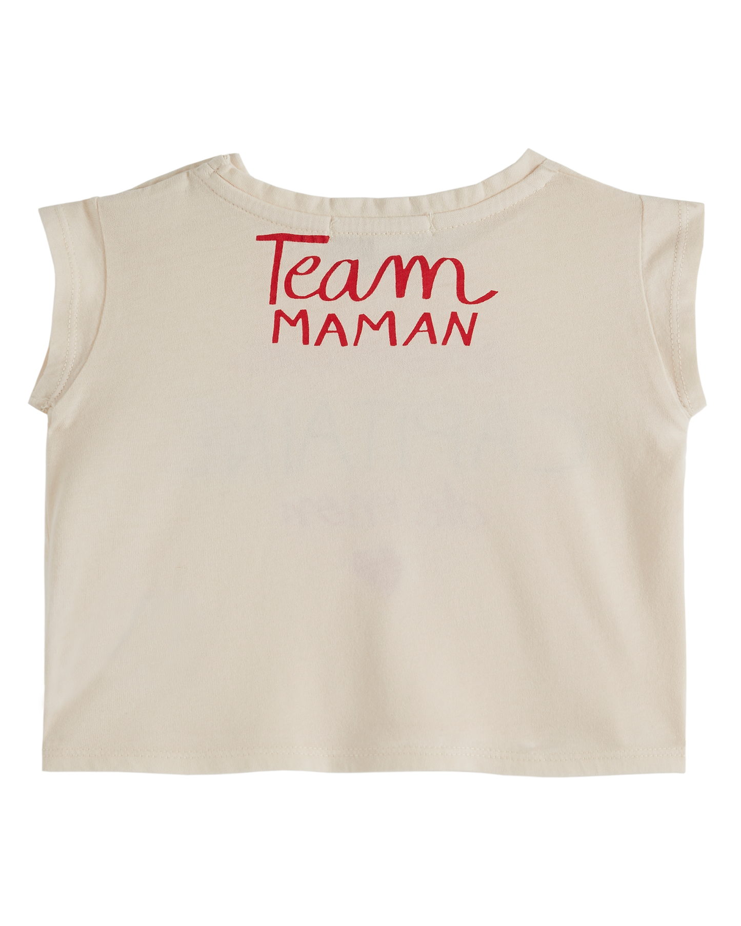 T-shirt coton bio capitaine de mon coeur crème