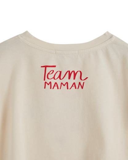 T-shirt coton bio capitaine de mon coeur crème