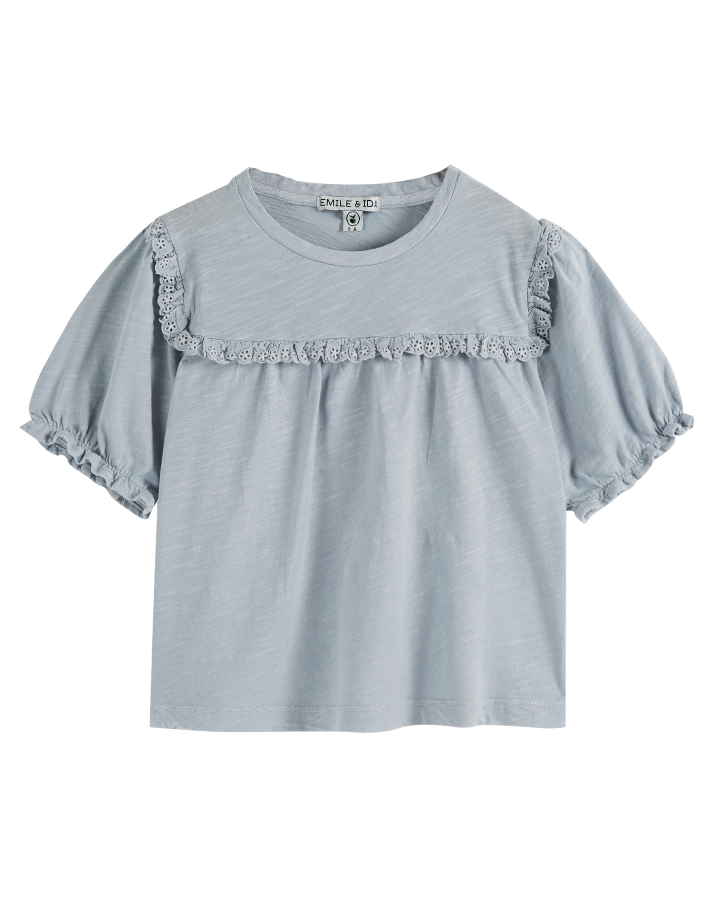 T-shirt coton bio broderie flocon