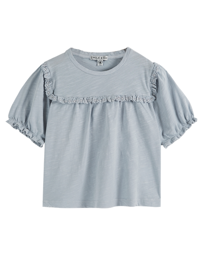 T-shirt coton bio broderie flocon
