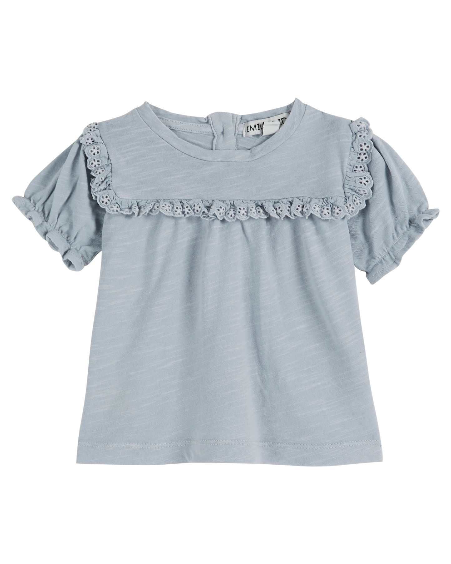 T-shirt coton bio broderie flocon