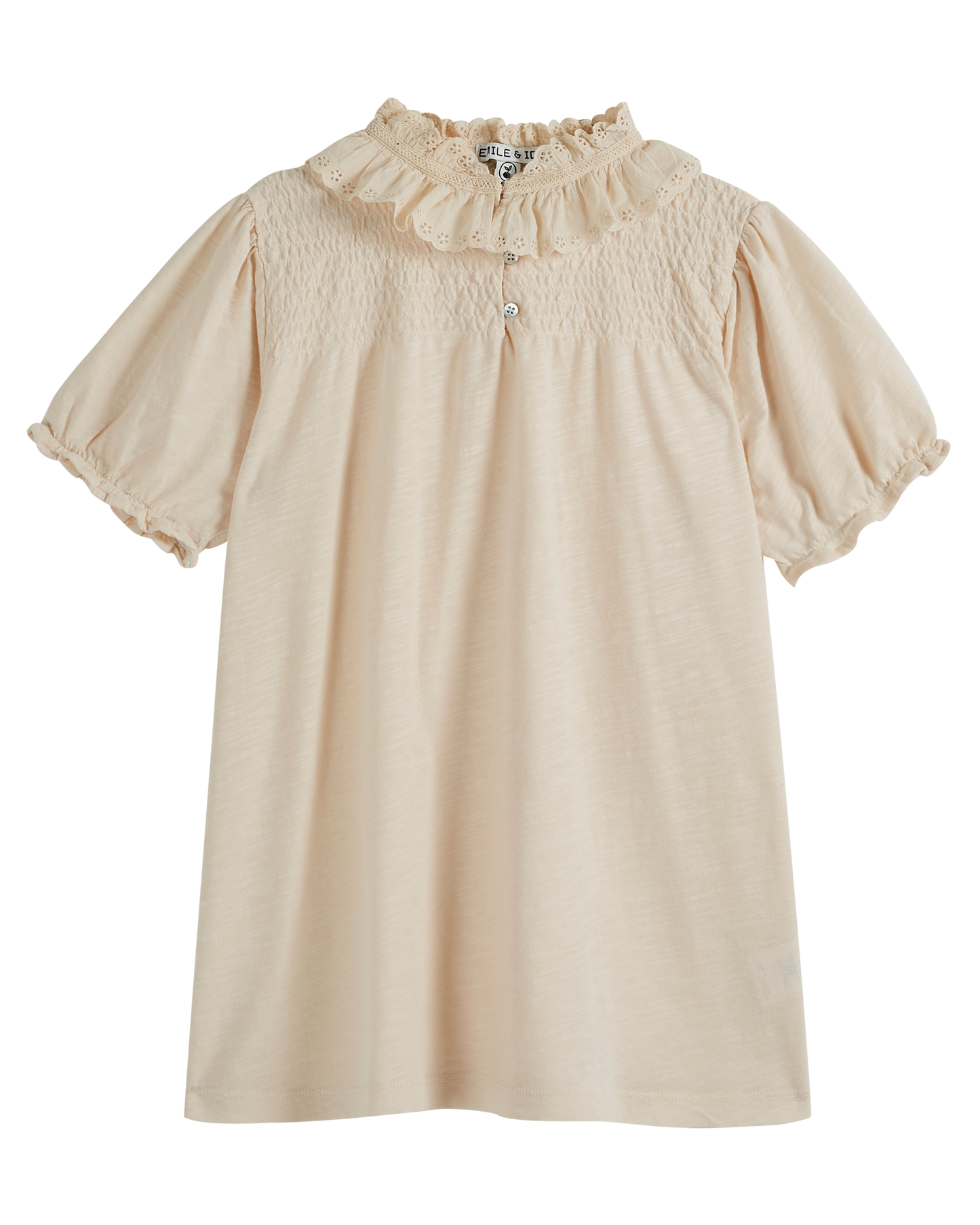 Robe coton bio broderie anglaise crème