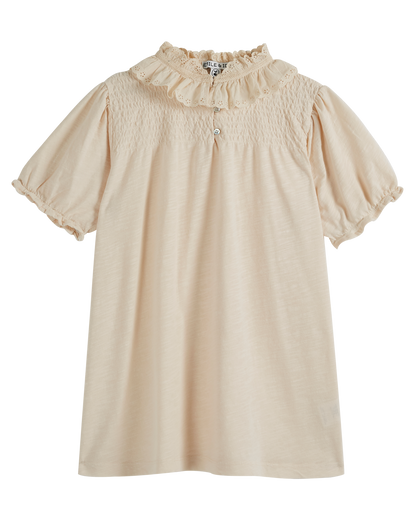 Robe coton bio broderie anglaise crème