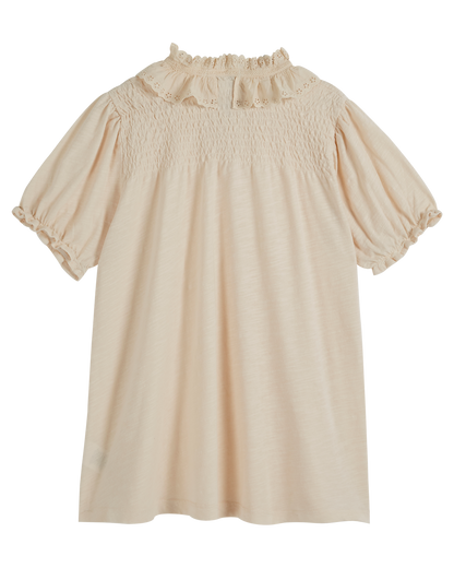 Robe coton bio broderie anglaise crème