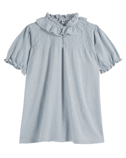 Robe coton bio broderie anglaise flocon