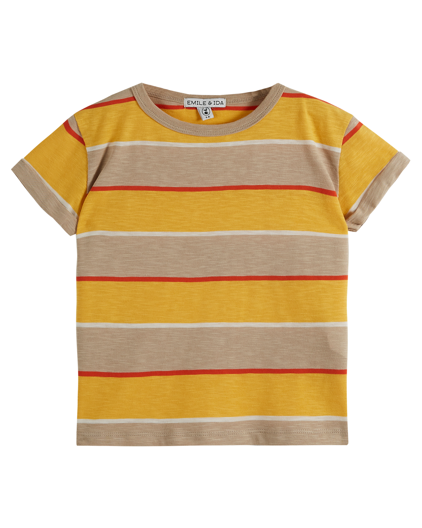T-shirt coton bio rayure sésame