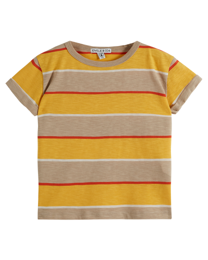 T-shirt coton bio rayure sésame