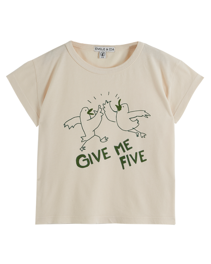 T-shirt coton bio give me five crème