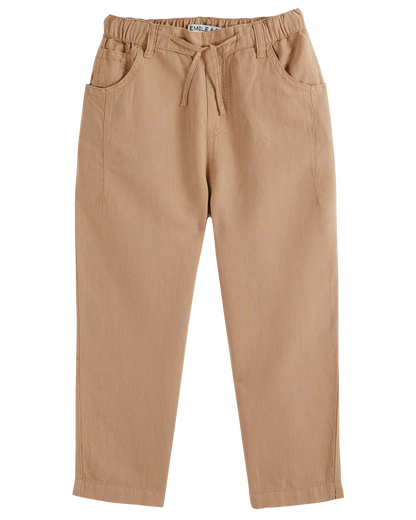 Pantalon lin coton sésame