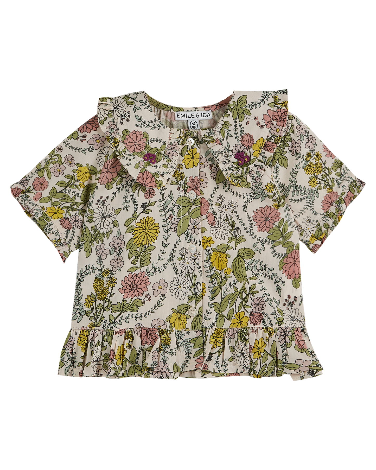 Blouse col brodé herbier