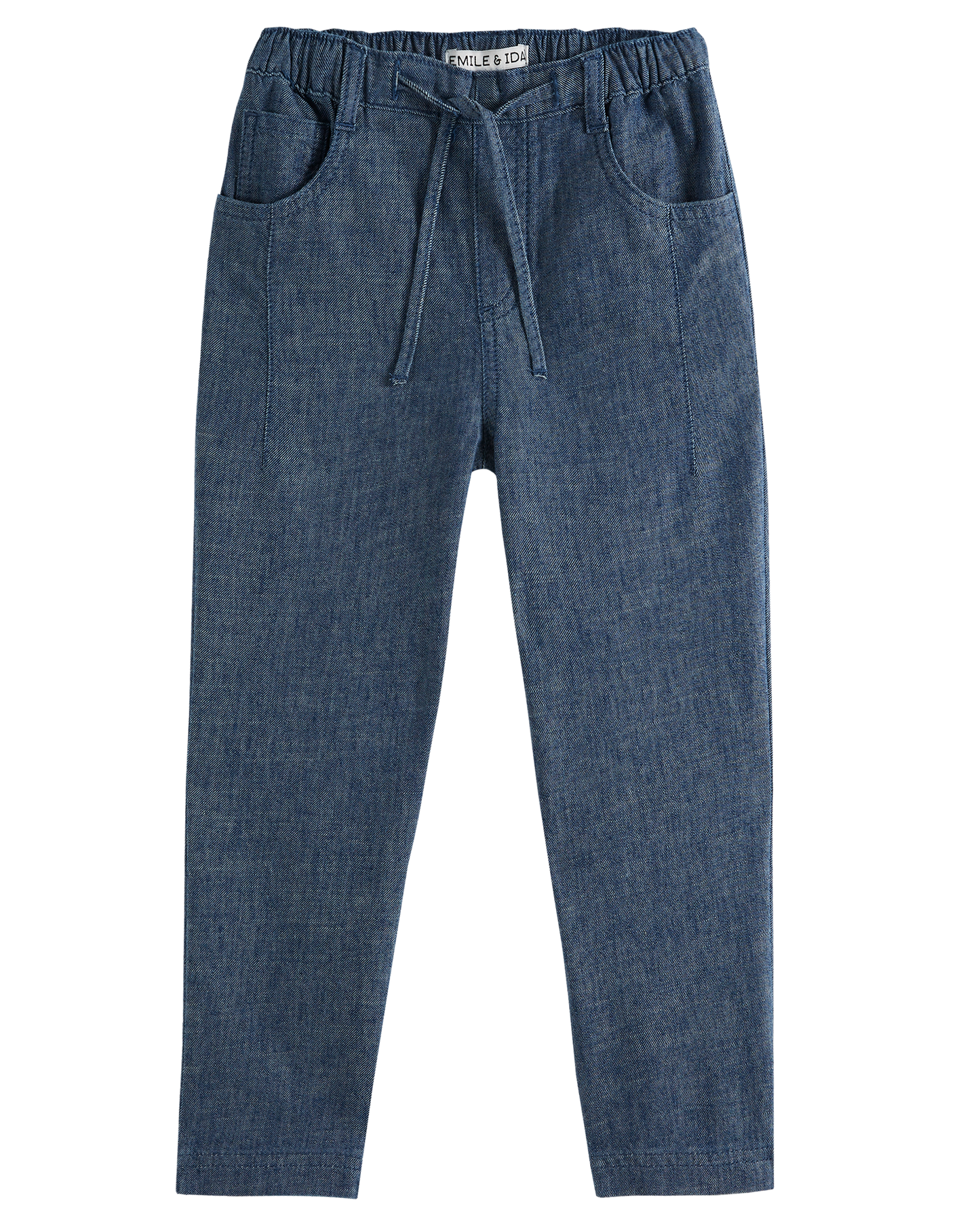 Pantalon lin et coton indigo