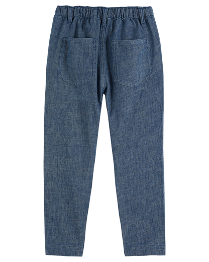 Pantalon lin et coton indigo