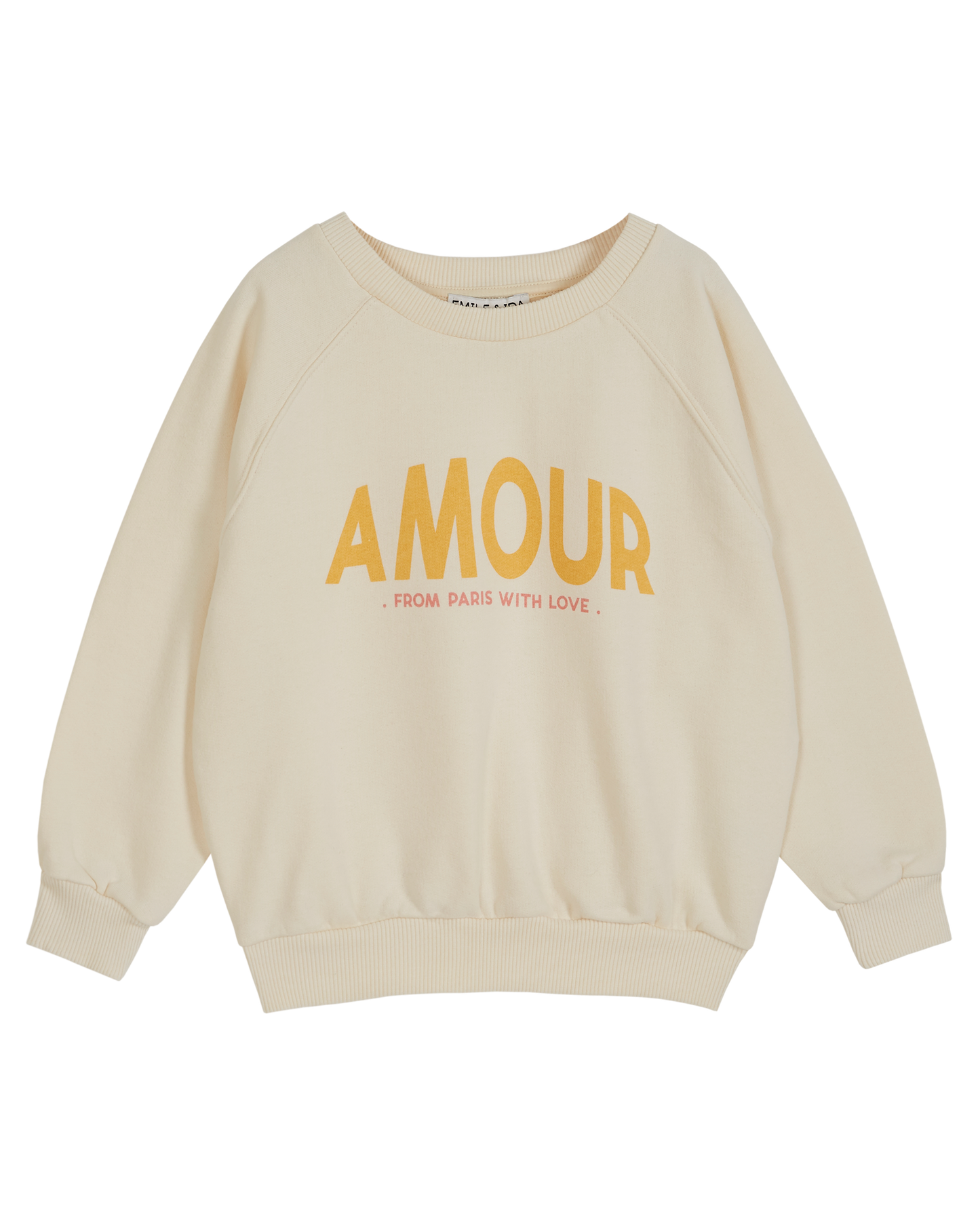 Sweat amour coton bio fille écru