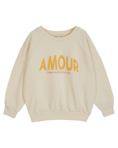 Sweat amour coton bio fille écru