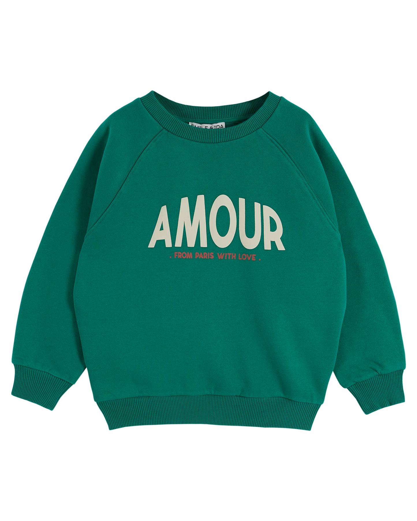 Sweat amour coton bio fille haricot
