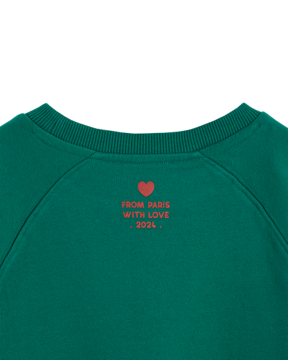 Sweat amour coton bio fille haricot
