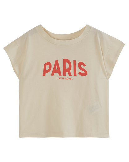 T-shirt paris coton bio enfant écru