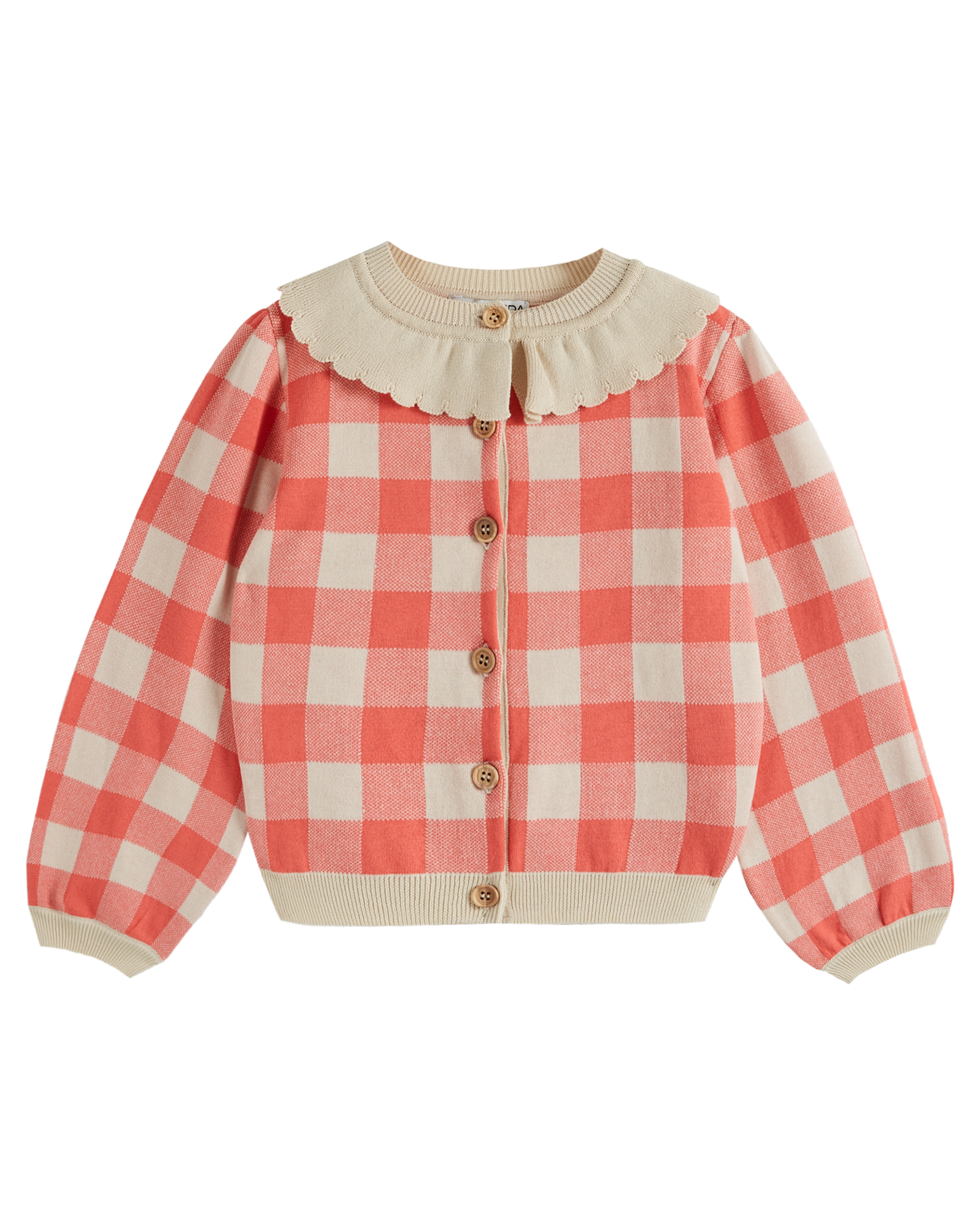 Cardigan coton bio fille vichy rose